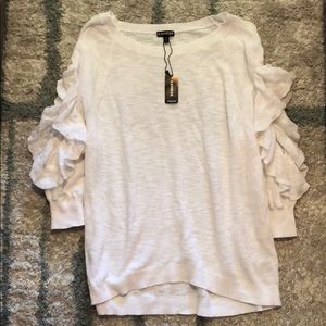 Express Ruffled Sleeve Sweater